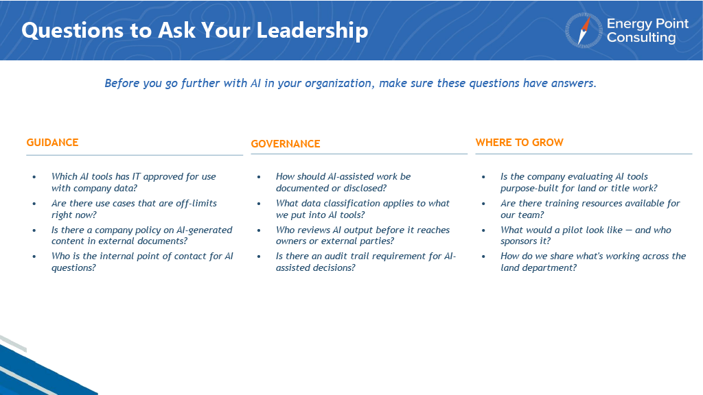 Questions to Ask Your Leadership Slide
